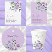 Lavender Watercolor Floral Baby Dusche Serviette