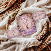 Lavender Rose Fairytale Quinceañera Einladung