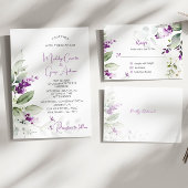 Lavender Sprigs & Greenerity Wedding All In One Einladung