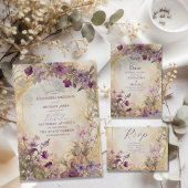 Lavender Vintage Wedding Art Nouveau Mucha Begleitkarte