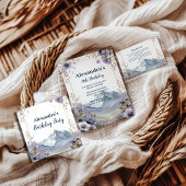 Lavender Wildflower Mountain Birthday Einladung