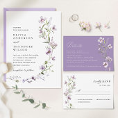 Lavendel-Wildblumen-Hochzeitstischnummern