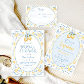 Blue Italian Lemon Brautparty Mimosa Bar Poster