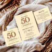 Leopard Neutral 50 & Fabulous Birthday Einladung