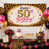 Leopard Print 50. Geburtstag für Frau Einladung
