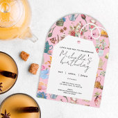 Par Tea Pink 50. Geburtstagsgarten Einladung