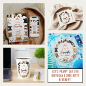 Let's Pawty Cat 5th Birthday | Custom Birthday Kid Serviette