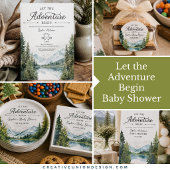 Das Adventure Begin Baby Shower Mailing Label gela