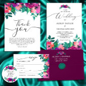 Bright & Bold farbenfroher Florals Abschluss Einladung