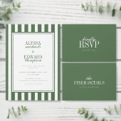Moderne gestreifte olivgrüne Hochzeit mit benutzer (Personalisiere diese Kollektion eines unabhängigen Creators.)