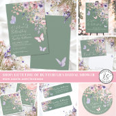 Schmetterlings-Wildblumen-Brautjungfernparty Serviette
