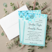 Aqua Blue Floral BiFold Hochzeitsprogramm Vorlagen (Personalisieren Sie die Kollektion dieses unabhängigen Creators. Test)