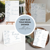 Hellblaue Toile Brautparty-Geschenkliste Karte 