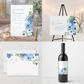 Budget Light Blue Floral Engagement Party einladen