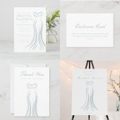 Light Blue Sparkle Wedding Dress Bridal Shower Einladung