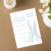 Light Blue Wedding Dress Danke Card Einladung