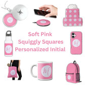 Soft Pink Squiggly Squares Personalized Initial Notizblock