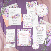 Peach Bouquet Wedding Save the Date Einladung