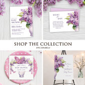 Elegante Lila Lilac Moderne Rustikale Babydusche Runder Aufkleber