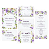 Einladung von Lilac Watercolor Floral Wedding