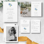 Chic Hydrangea Script Foto Save the Date Card