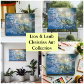 Löwe von Judah Lamm Gottes Christlicher Ostern Wandteppich Mit Holzrahmen