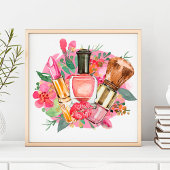 Modern Pink Watercolor Makeup Artist Girly Chic Schlüsselanhänger