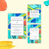 Moderne flüssige Grunge Vibranding Wedding Einladung