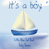 Personalisiert Blue Sailboat Baby Dusche Pappteller