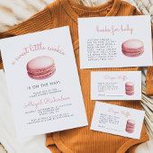 Little Cookie Macaron QR Code Pink Baby Shower Einladung