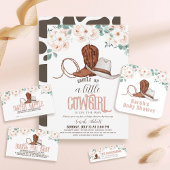 Little Cowgirl Western Floral Girl Baby Shower Geschenkpapier