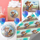 Western Rodeo Kleines Cowgirl mit Pferd Geburtstag Einladung