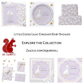 Little Gose Lilac Gingham Baby Dusche Serviette