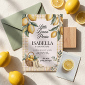 1. Geburtstag Name Little Lemon Picknick Gingham Pappbecher