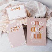 Groovy Retro Daisy Girls 1. Geburtstagtrivia Mitteilungskarte