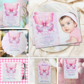 Cute Butterfly Birthday Girl Party Serviette