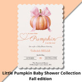 Little Pumpkin with Pink Bow - Babydusche Pappteller
