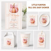Little Pumpkin with Pink Bow - Babydusche Pappteller