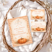 Little Pumpkin Gingham Fall Diapper Raffle Begleitkarte