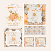 Elegantes Watercolor Orange Fall Pumpkin Floral