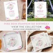 Little Pumpkin Pink Bow Girls zum ersten Geburtsta Pappteller