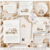 Kleine Kürbispatch-Gingham-Herbst-Babyshower Einladung
