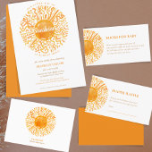 Boho Little Ray Sunshine Orange Watercolor Rechteckiger Pappuntersetzer