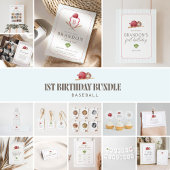 Preppy Classic Baseball First Birthday Rookie One Geschenkanhänger