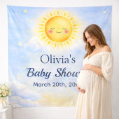 Blue Clouds Bear Baby Shower Thank You Card Karte