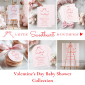 Little Sweetheart Bow Valentine's Baby Shower Runder Aufkleber