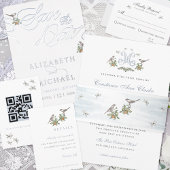 Love Birds "R" Monogram Weditation Einladung