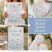 Liebe in Blüte Blaue Brautparty Servietten