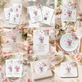 Love is Brewing Butterfly Bridal Shower Tea Party Runder Aufkleber