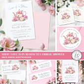 Liebe ist im blutblühenden Tee-Brautparty Einladung